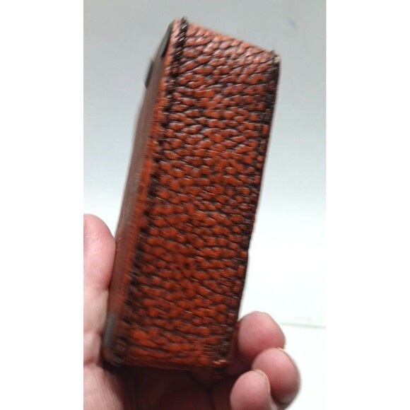 Western Set of 4 Coasters Longhorn Barbed Wire Belt Look Holder Leather Look - Picture 11 of 11